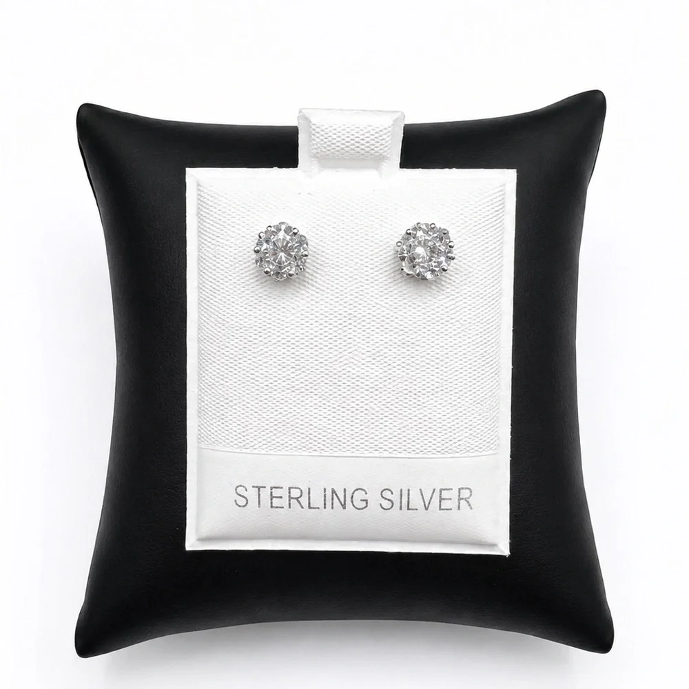 925 Sterling Silver 0.40CTW MOISSANITE Honeycomb Stud Earrings
